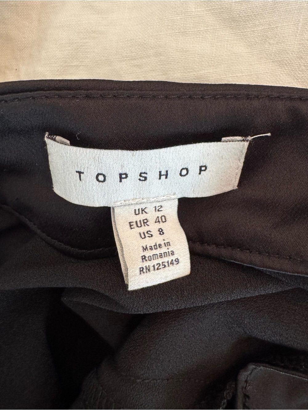 Topshop Black Satin Cowl Mini Slip Dress - Picture 2 of 2